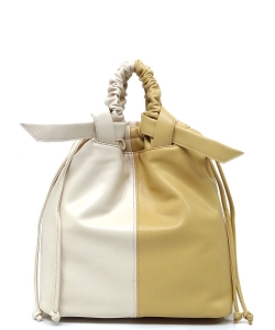 Fashion Colorblock 2-Way Tote Backpack CH019 YELLOW